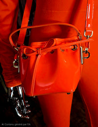 Alexandre Vauthier sac sceau en cuir orange petit model - L.F Lusso