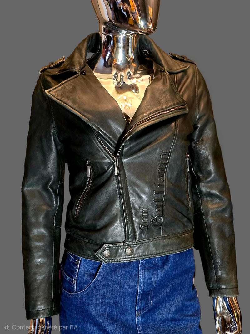 John Galliano perfecto cuir vert - L.F Lusso