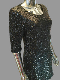 Dolce & Gabbana Robe de Soirée Sequins Noirs T38