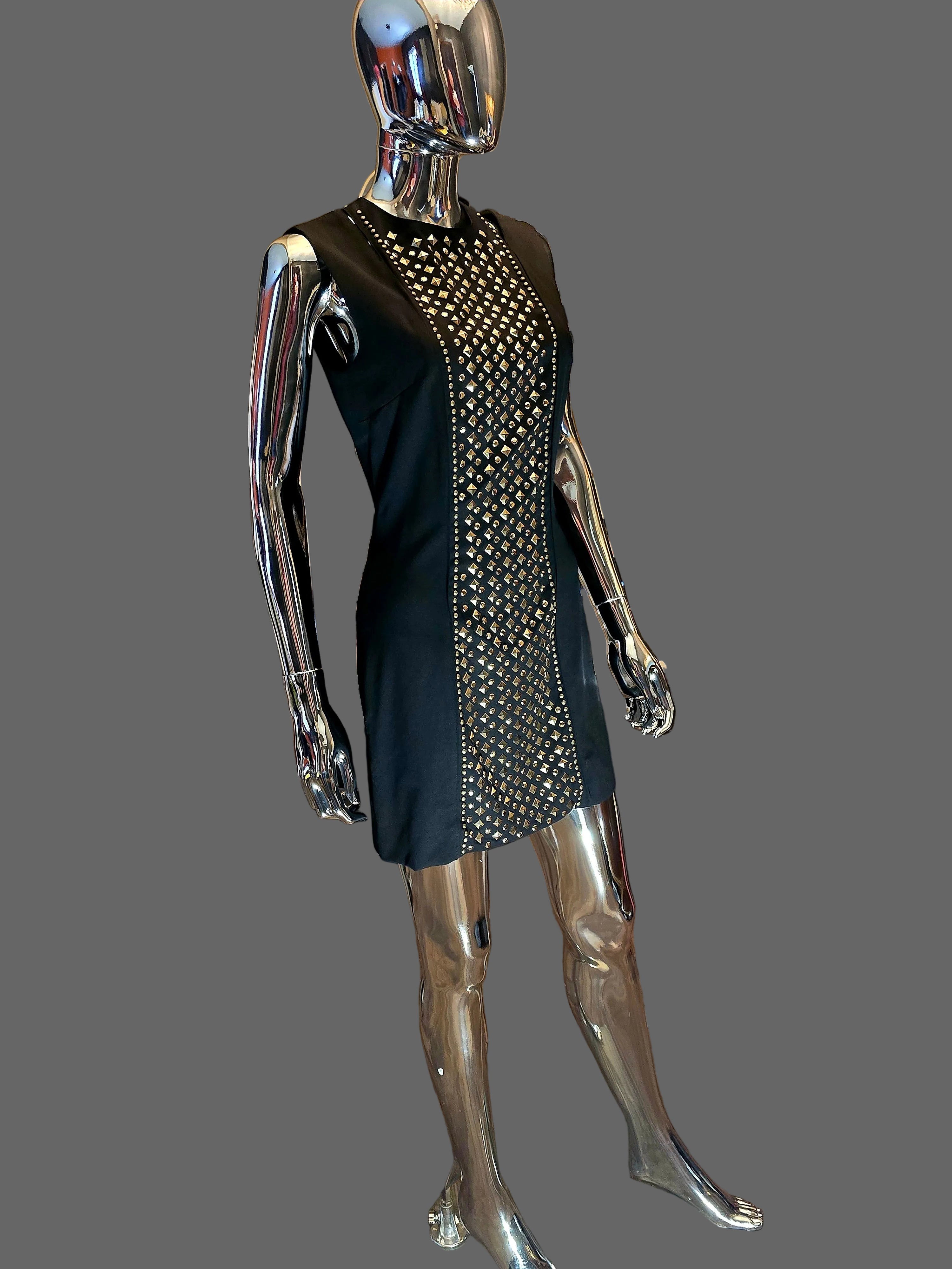 New Pierre Balmain Studded Black Dress Size 40 – Rare Piece