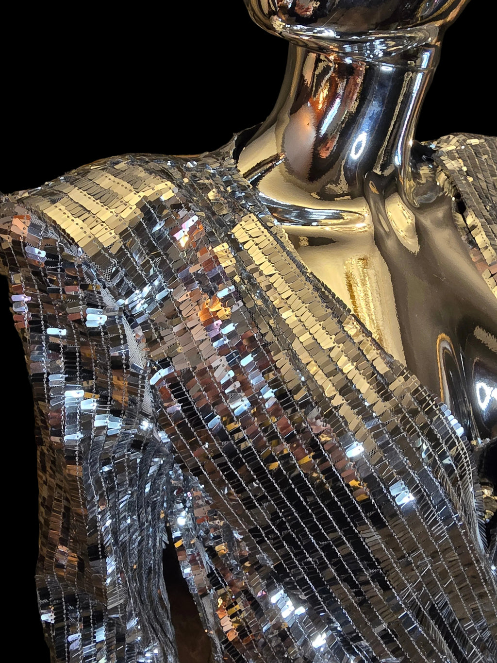 Azzaro — Robe de Soirée Facettes Argentées T40