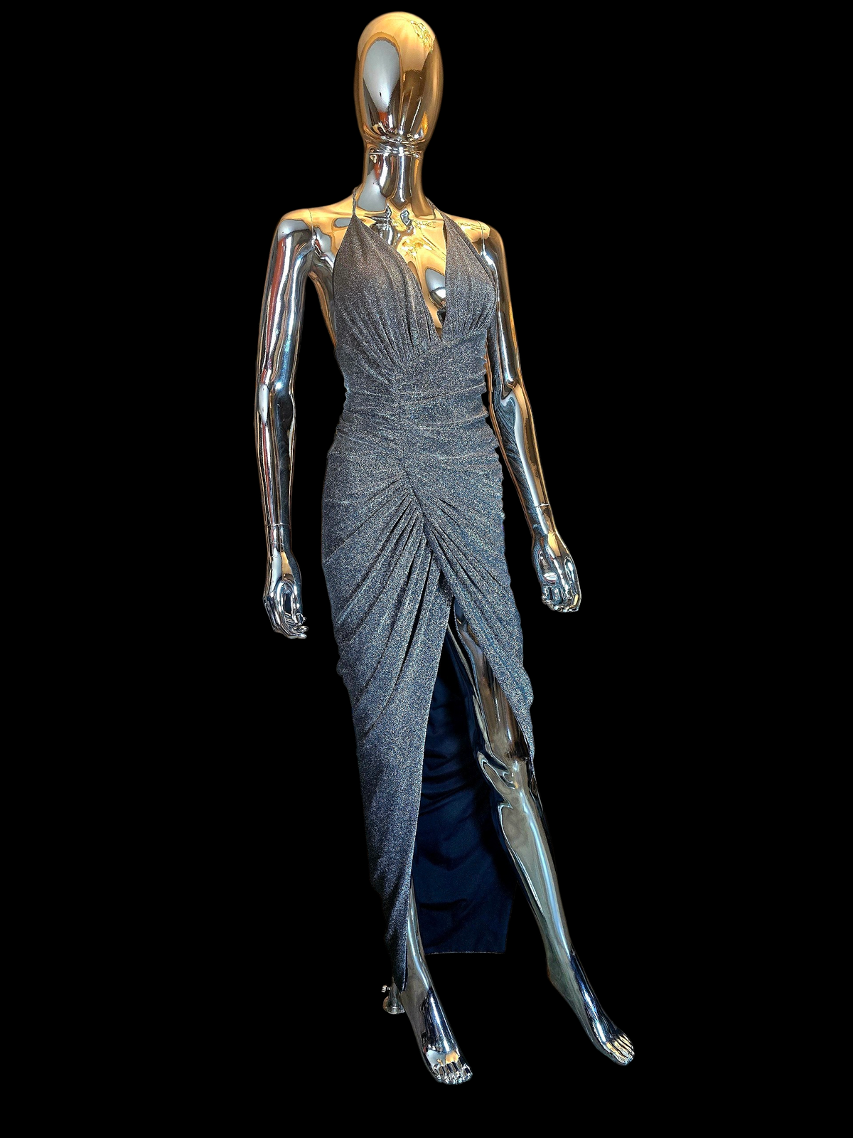 Alexandre Vauthier robe longue argentée T38 neuve - L.F Lusso