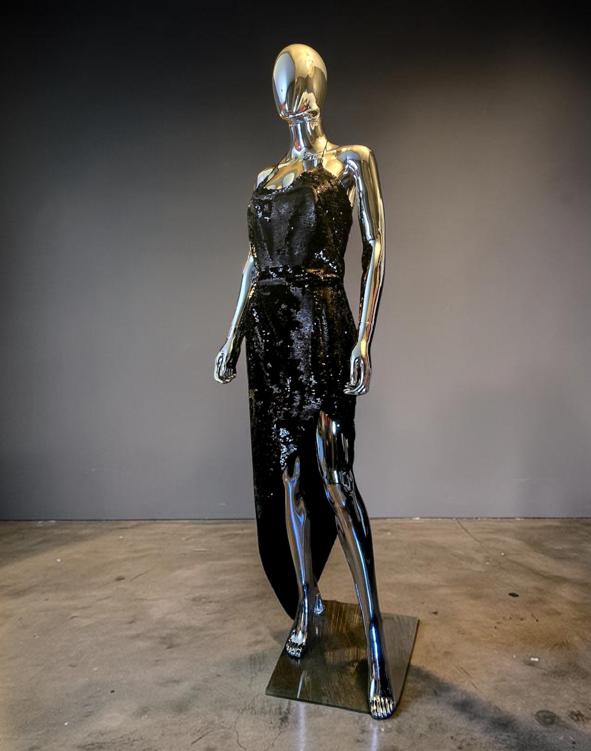 Alexandre Vauthier robe longue asymétrique en sequins - L.F Lusso