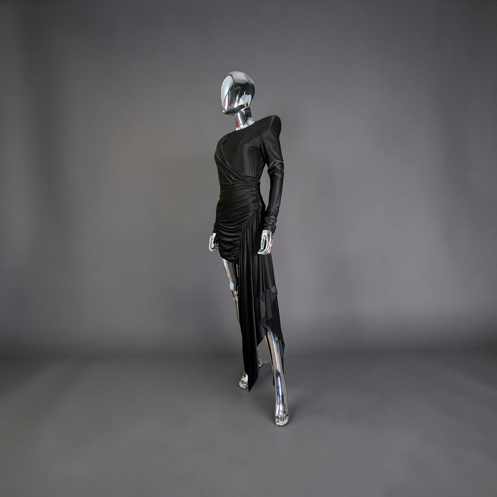 Alexandre Vauthier robe courte drapée noire