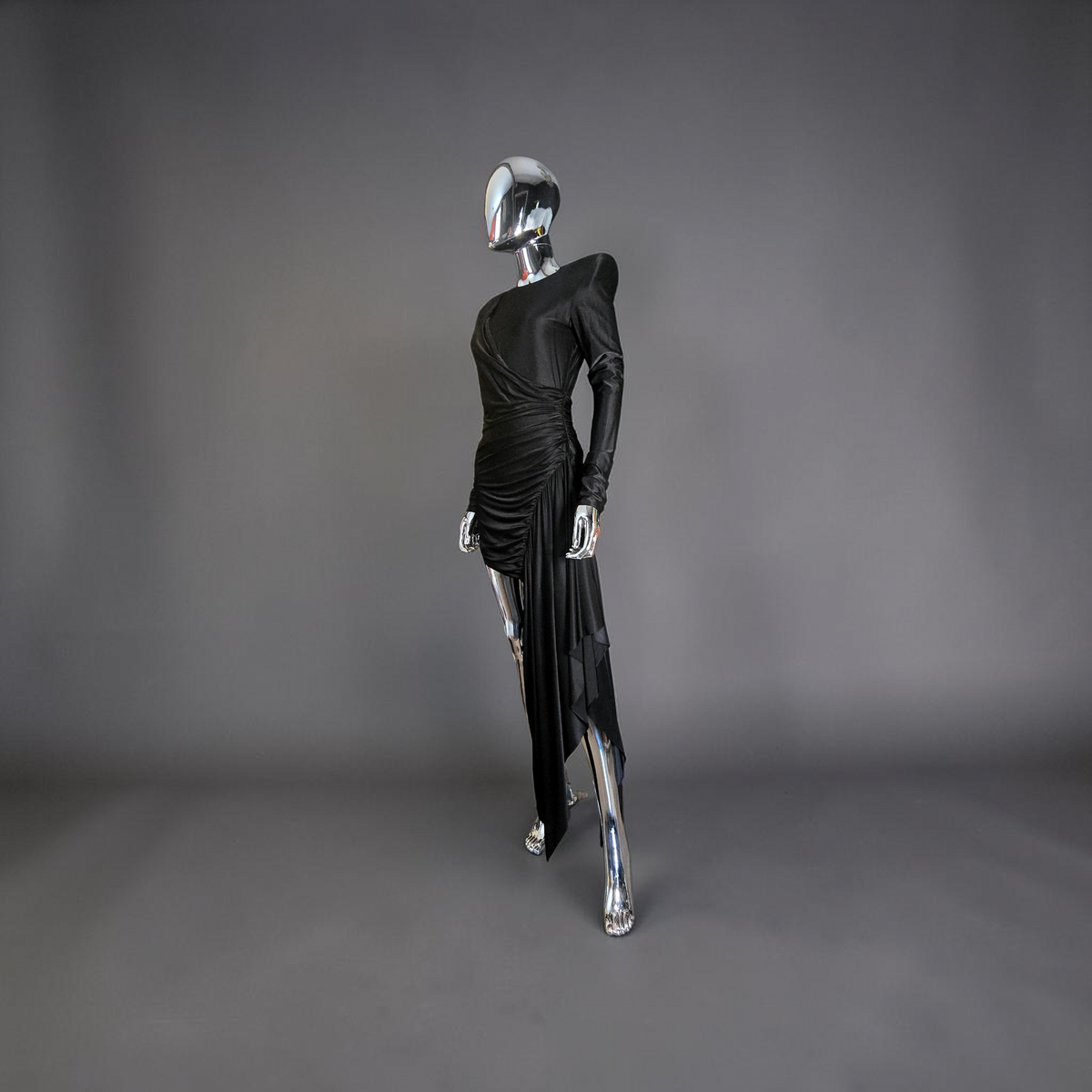 Alexandre Vauthier robe courte drapée noire