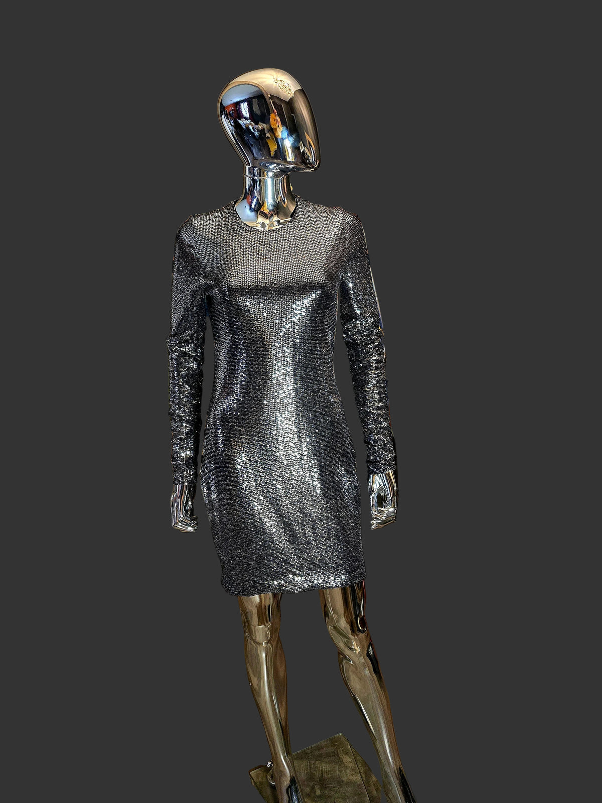 robe sequins argent T38 Azzaro - L.F Lusso