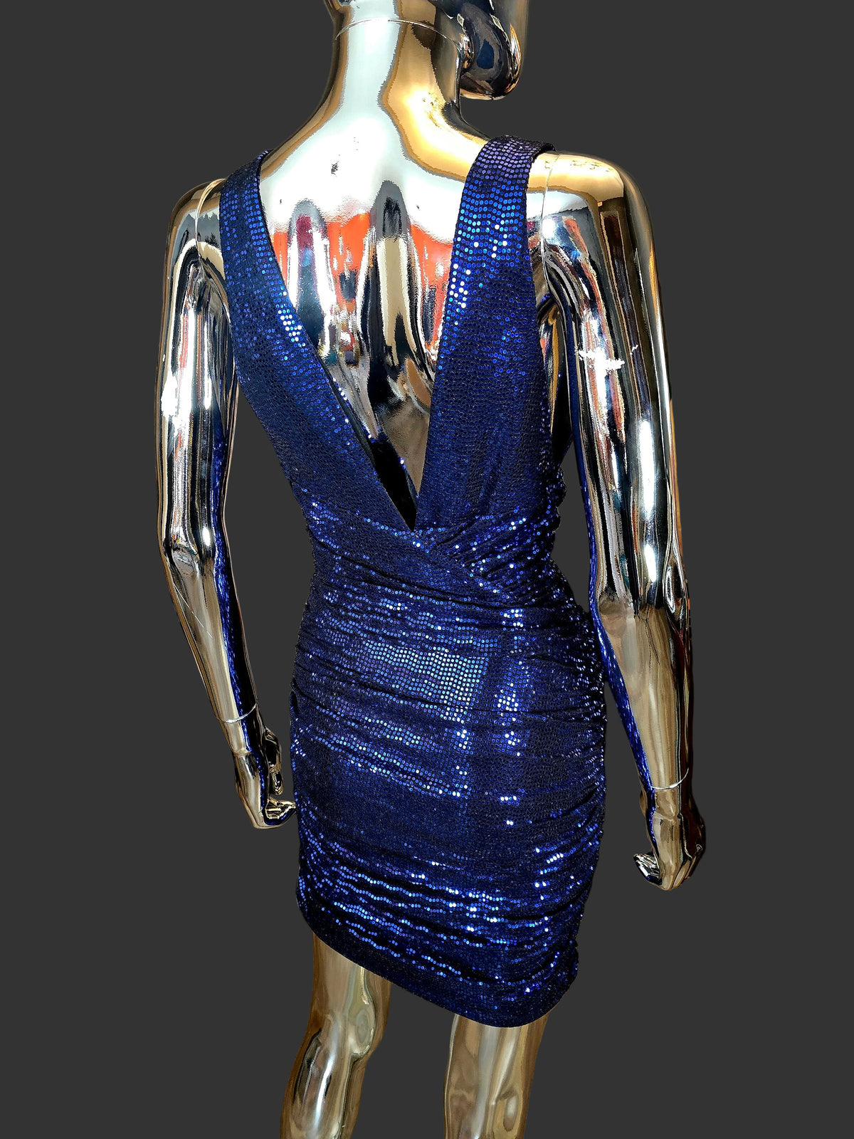Alexandre Vauthier — Mini Robe Disco Sequins Bleu Électrique T38