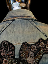 Veste en jean brodée Galliano - L.F Lusso