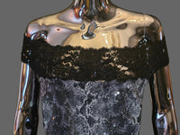 Loris Azzaro Robe Longue Sequins Reptile Dentelle Années 80 T40-42