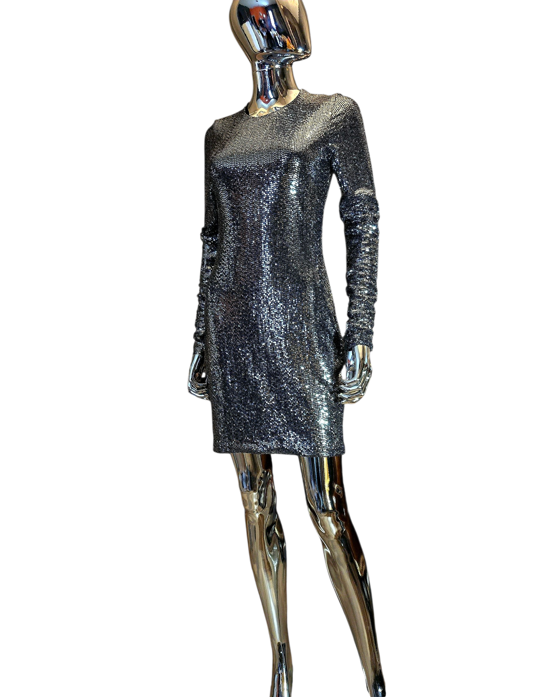 Azzaro silver sequin dress size 38 vintage - L.F Lusso