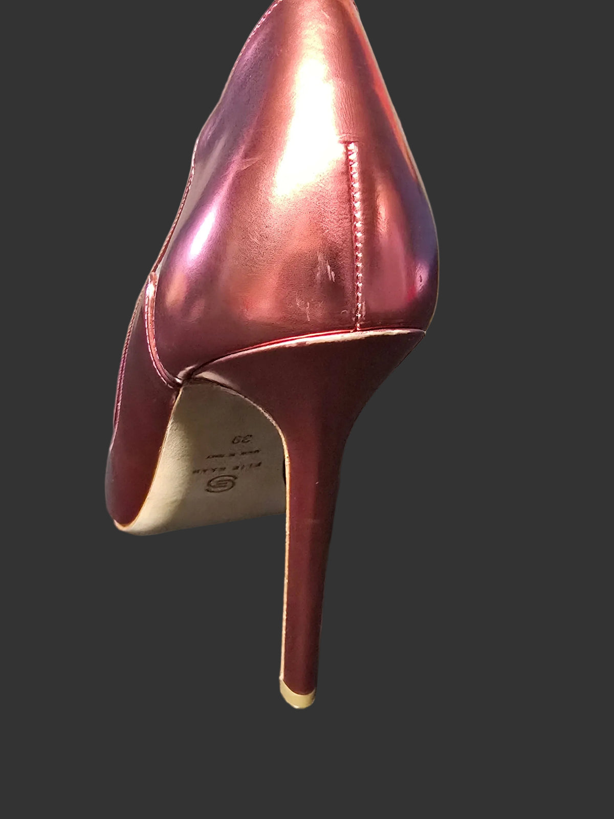 Elie Saab Escarpins Cuir Rose Brillant & Vinyle T39
