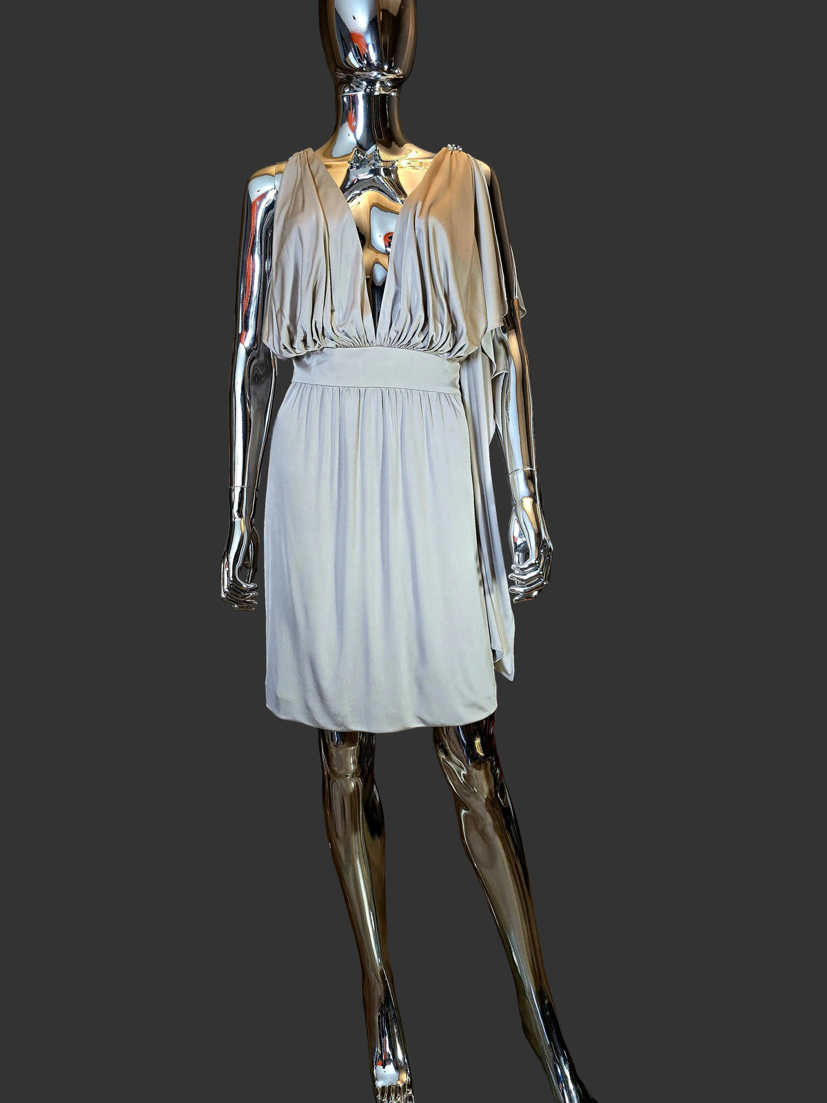 Azzaro robe drapée beige T38 - L.F Lusso