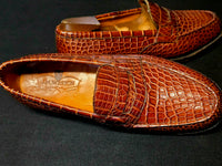 J.M Weston mocassin crocodile femme - L.F Lusso