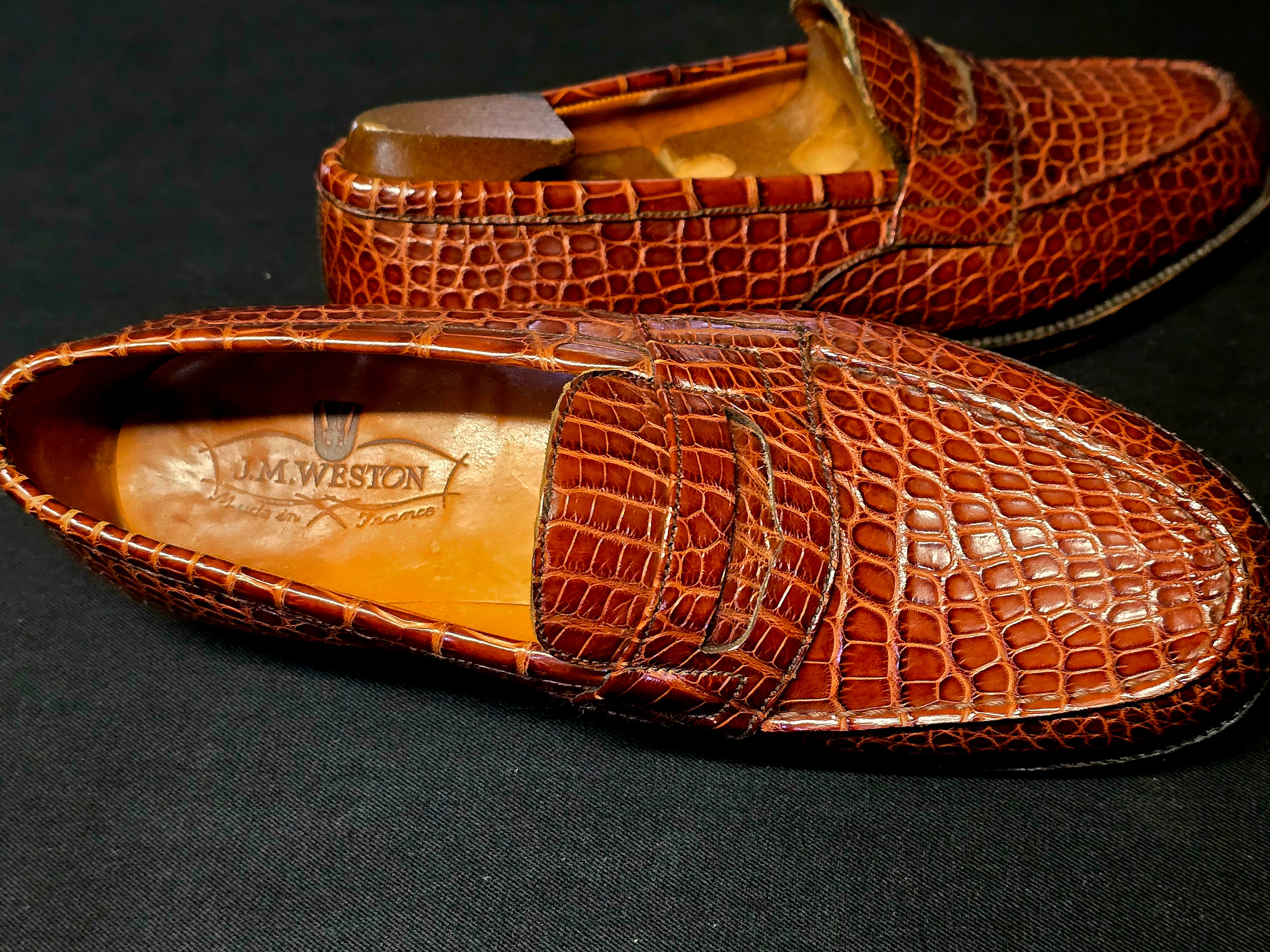 J.M.Weston mocassins en croco