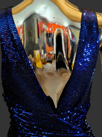 Alexandre Vauthier — Mini Robe Disco Sequins Bleu Électrique T38