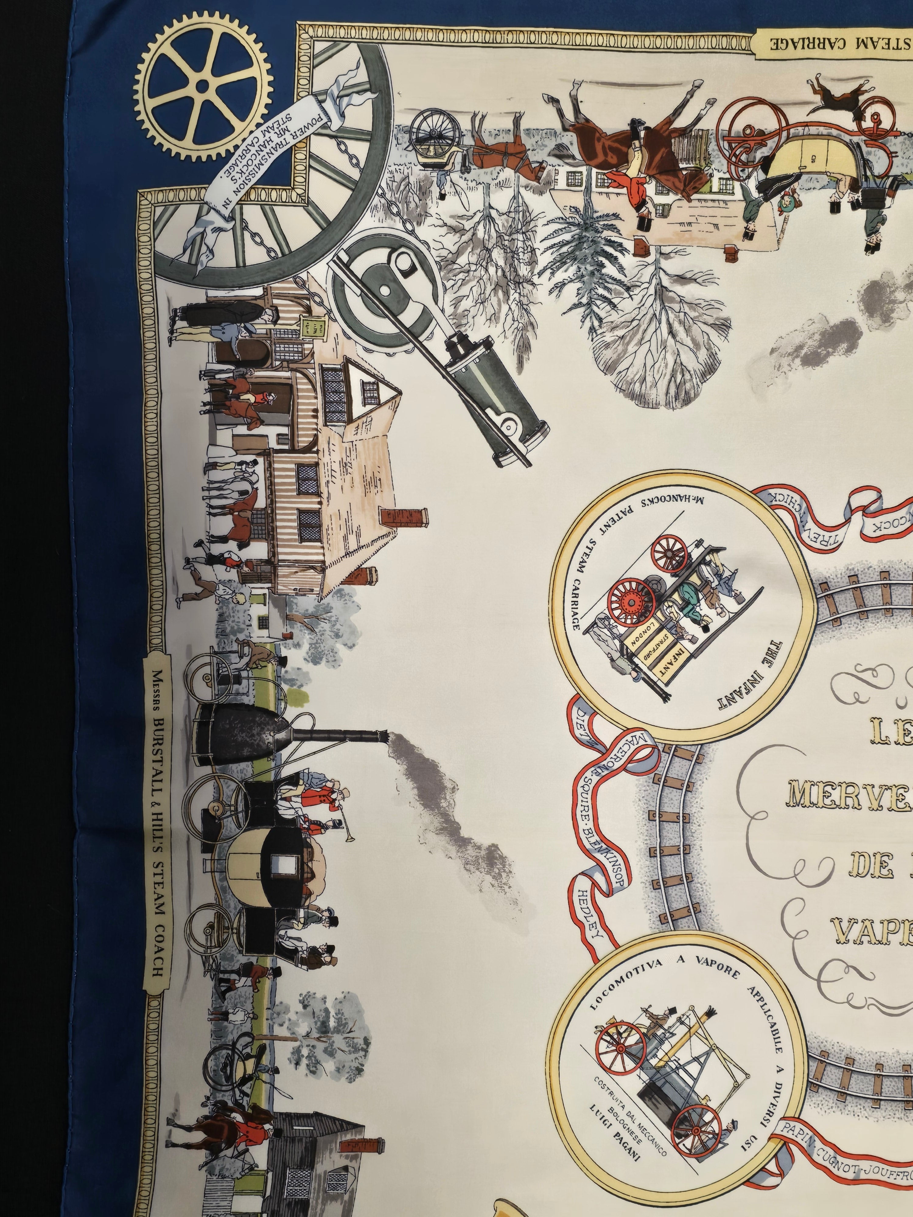 Hermès "les merveilles de la vapeur" carré de soie