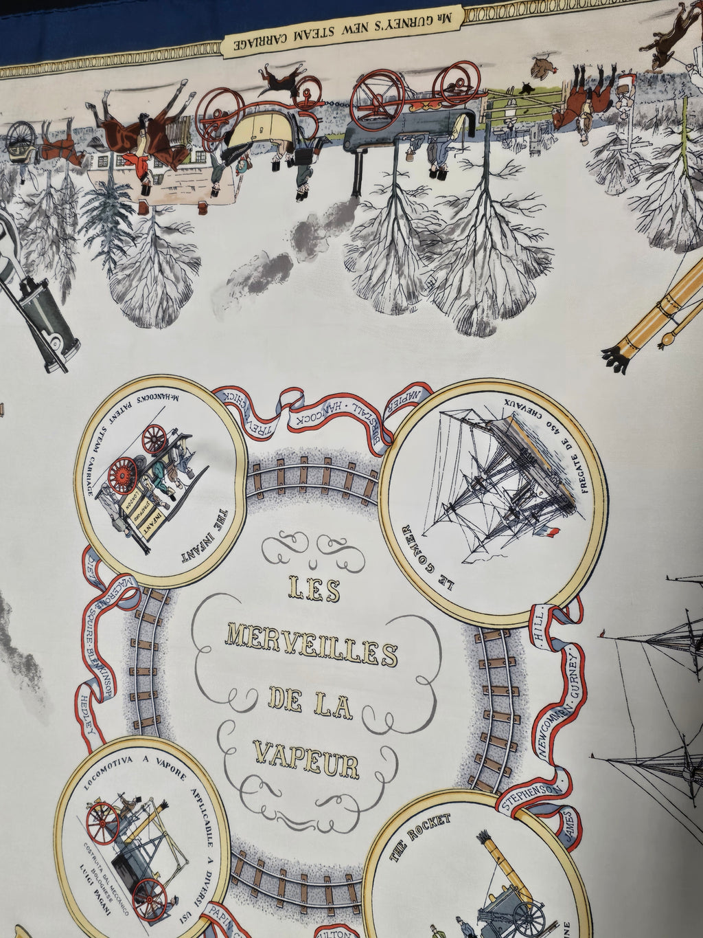 Hermès "les merveilles de la vapeur" carré de soie
