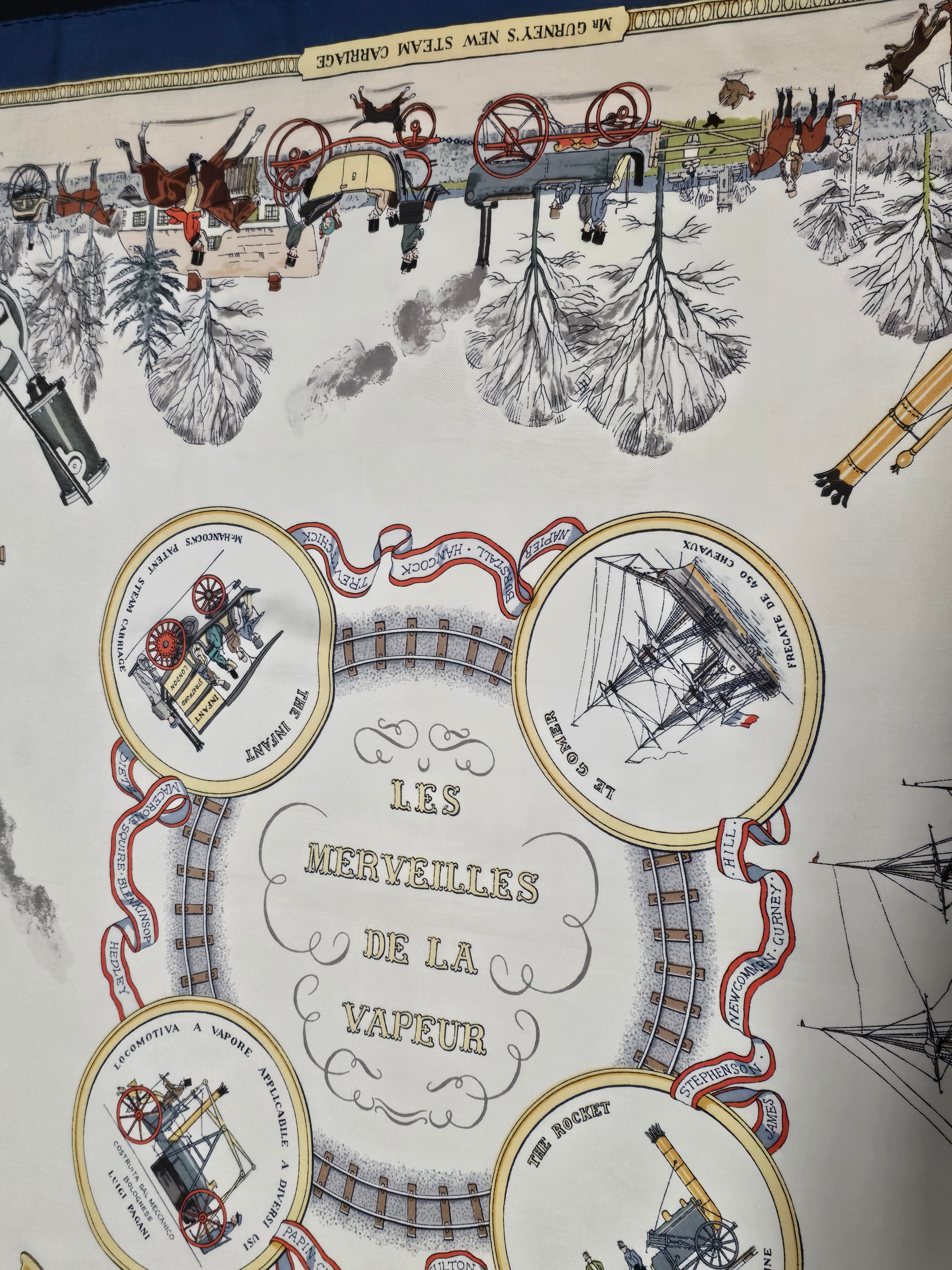 Hermès "les merveilles de la vapeur" carré de soie