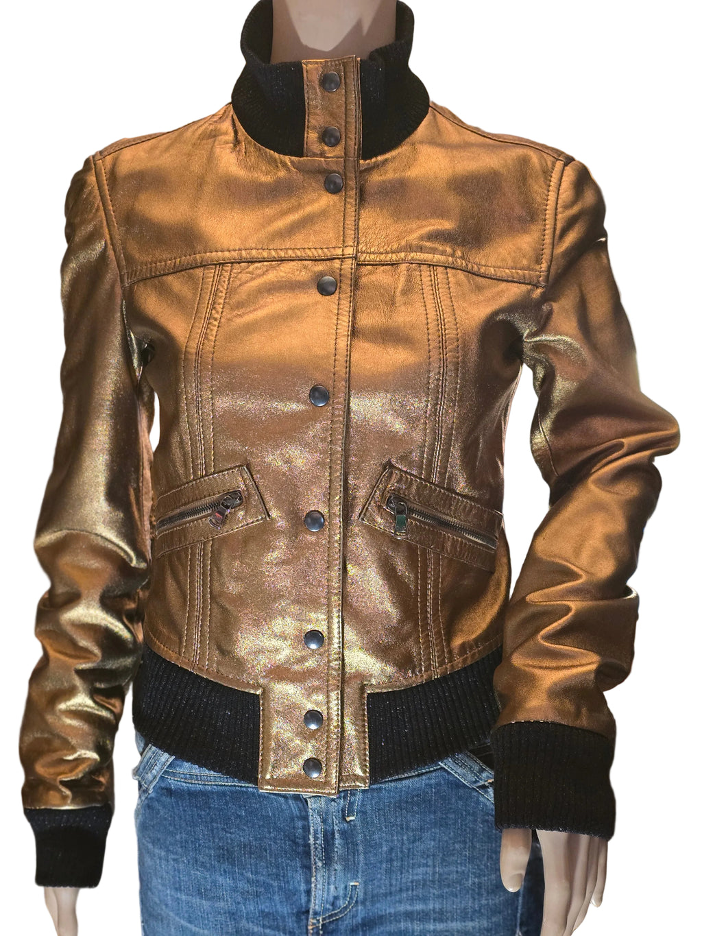 Dolce & Gabanna blouson cuir doré