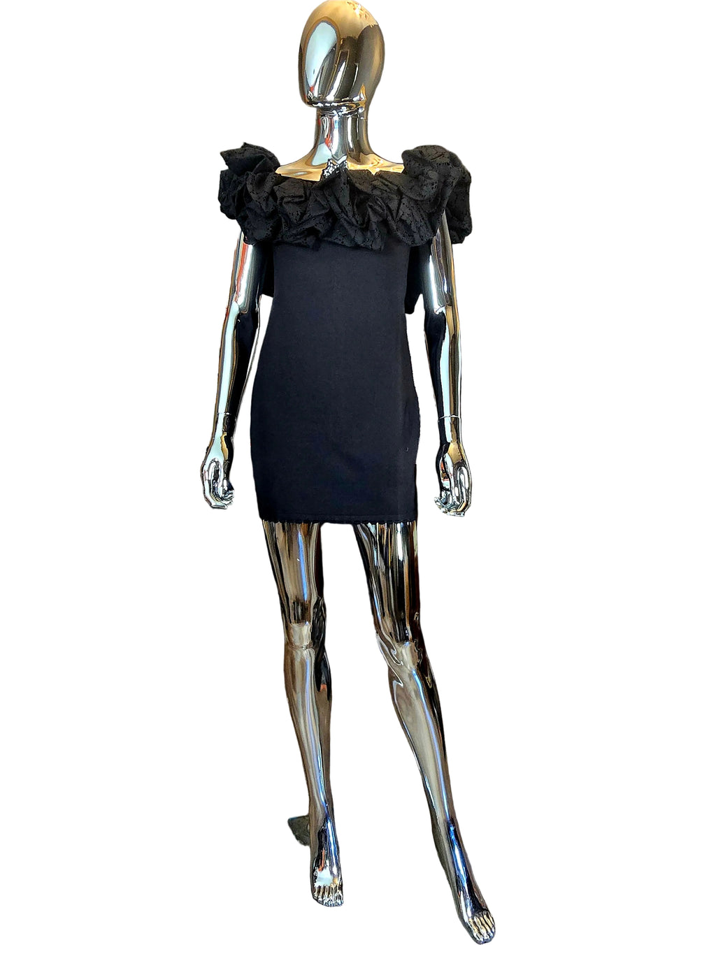 robe courte noire décolleté frou-frou Alexandre Vauthier - L.F Lusso