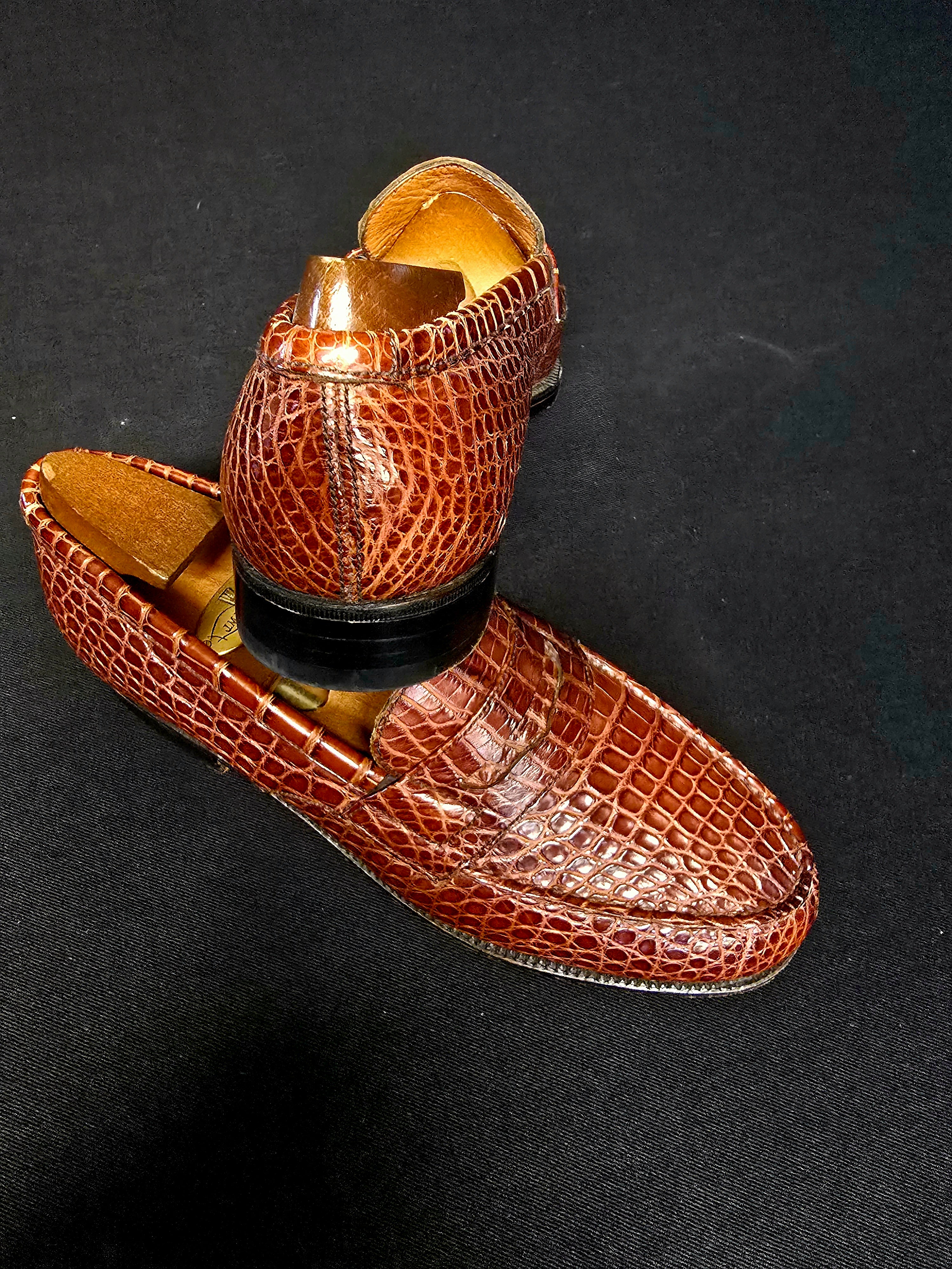 J.M.Weston mocassins en croco