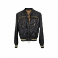 Jhon Galliano black and gold bomber jacket size 38 pre-owned - L.F Lusso