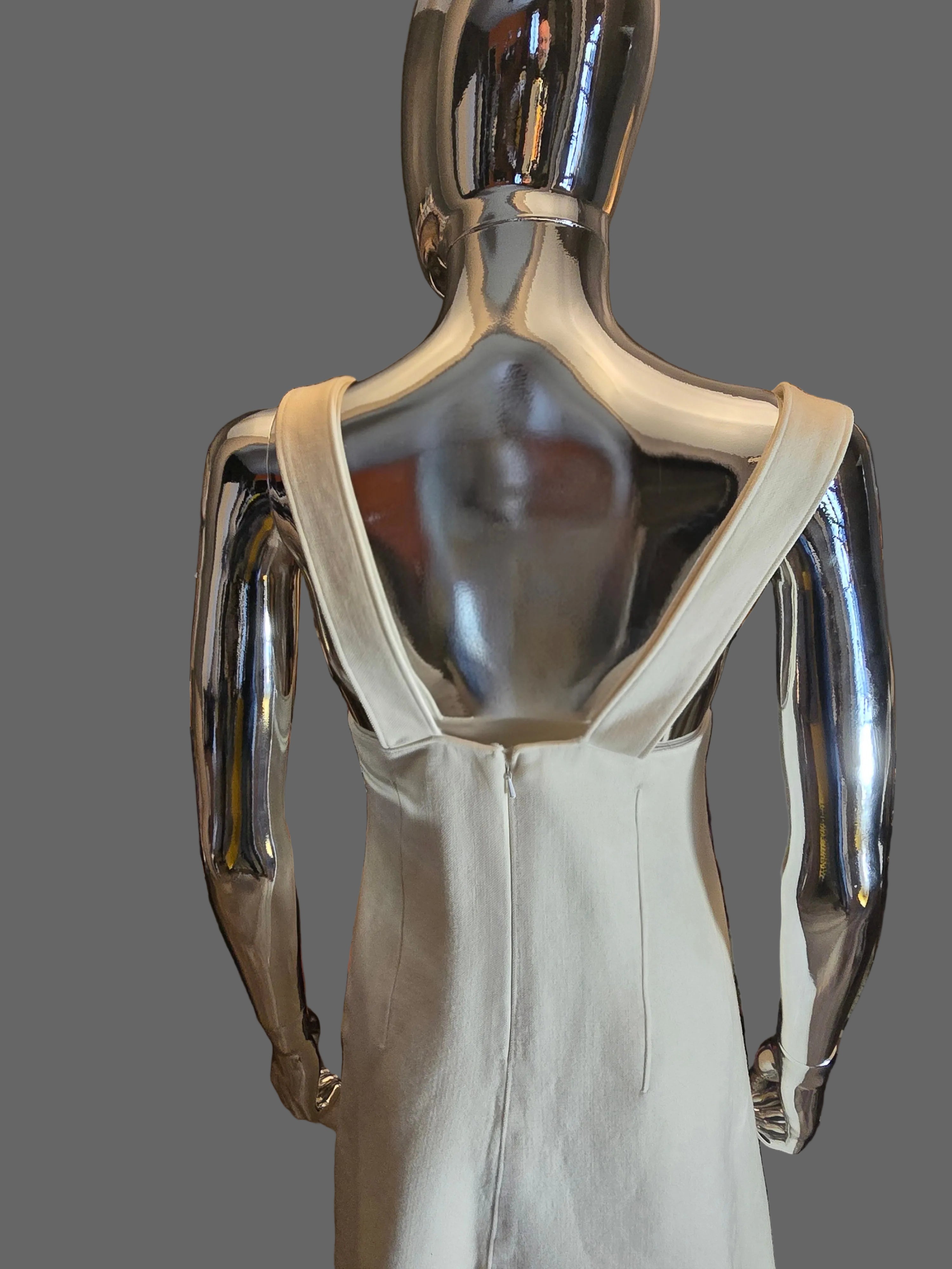 Courrèges — Robe Longue Vintage Années 70 Beige T38