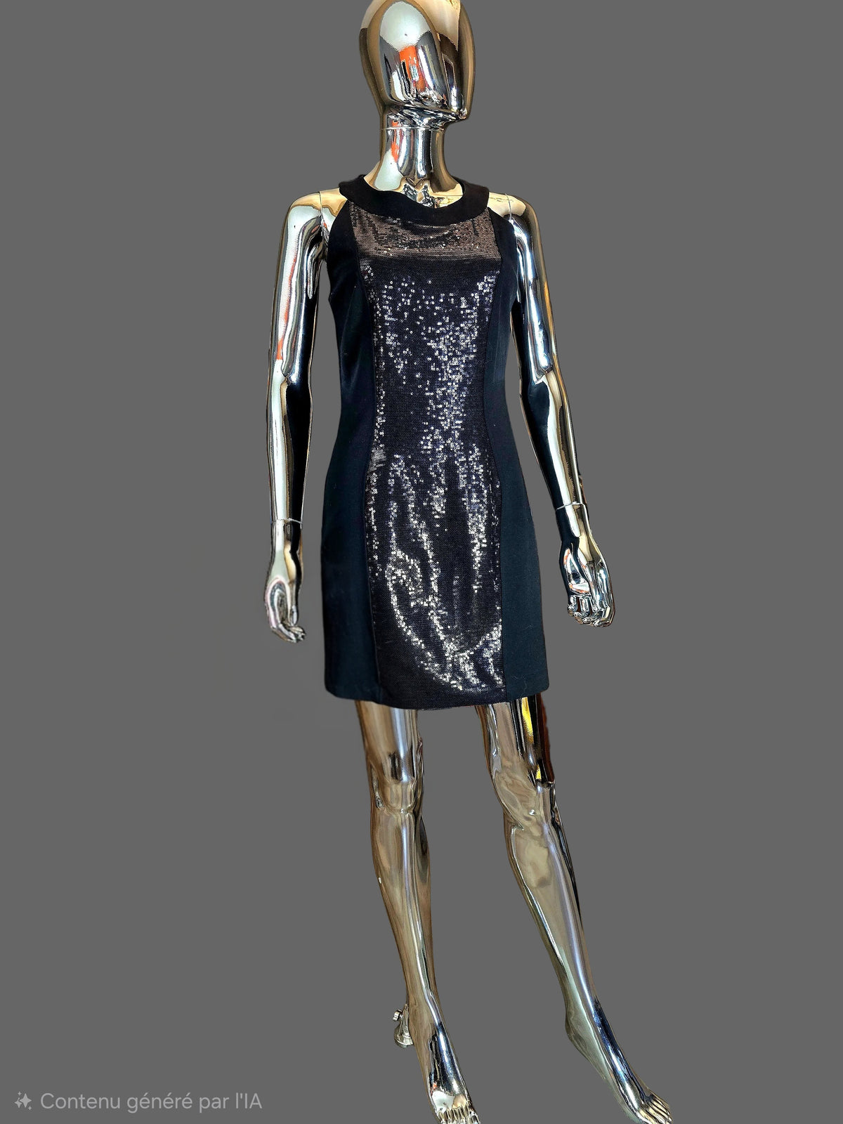 Robe sequins noire Versace T40 - L.F Lusso