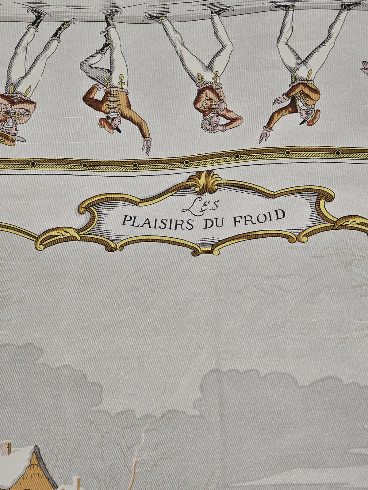 Hermès – Silk Scarf "Les Plaisirs du Froid" 90×90 cm – 1955