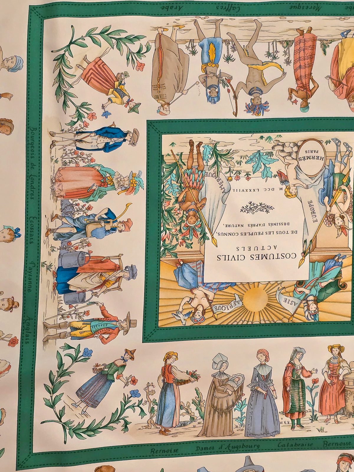Hermès – Carré de Soie "Costumes Civils Actuels" 90×90 cm – 1995