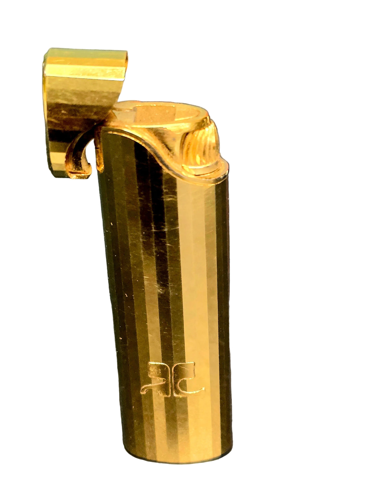 Courrèges Briquet Doré à Facettes Années 80