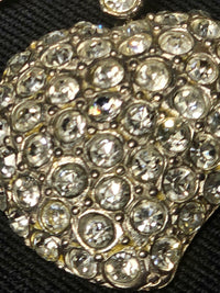 Yves Saint Laurent Broche Cœur & Nœud Argentée Cristal Années 2000