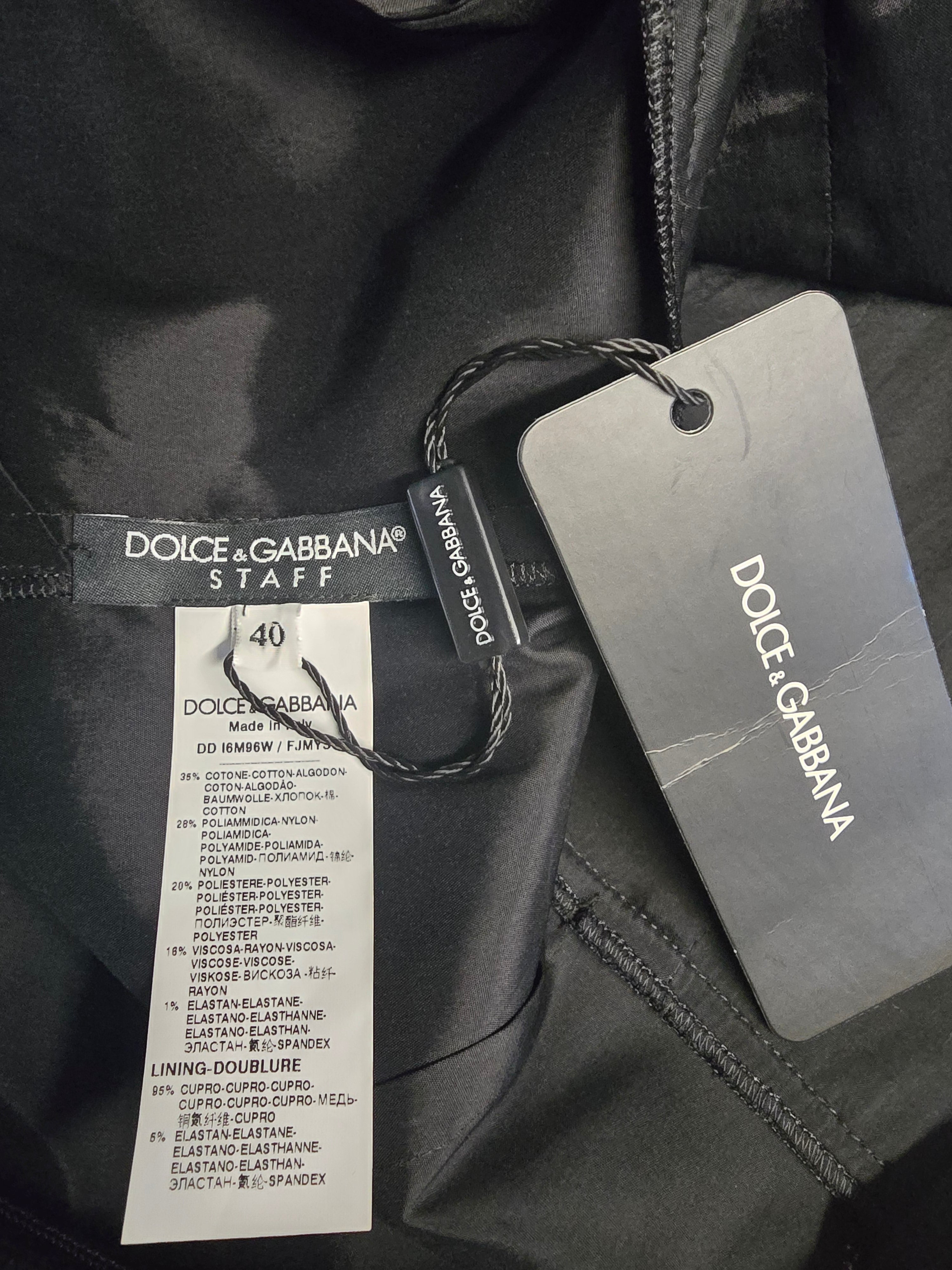 Dolce & Gabbana Robe Noire Satin Dentelle T38-40 – Neuve