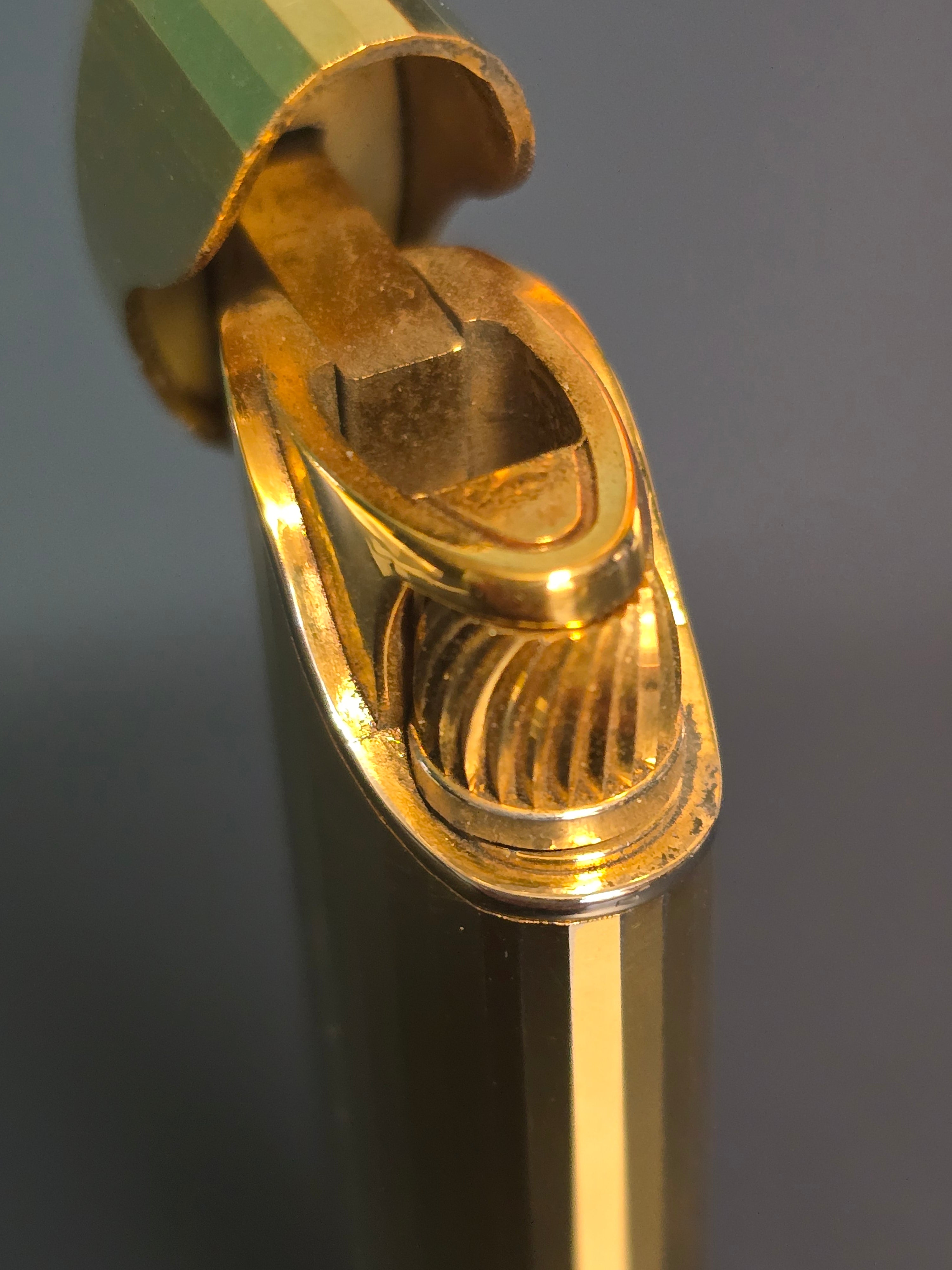 Courrèges Briquet Doré à Facettes Années 80