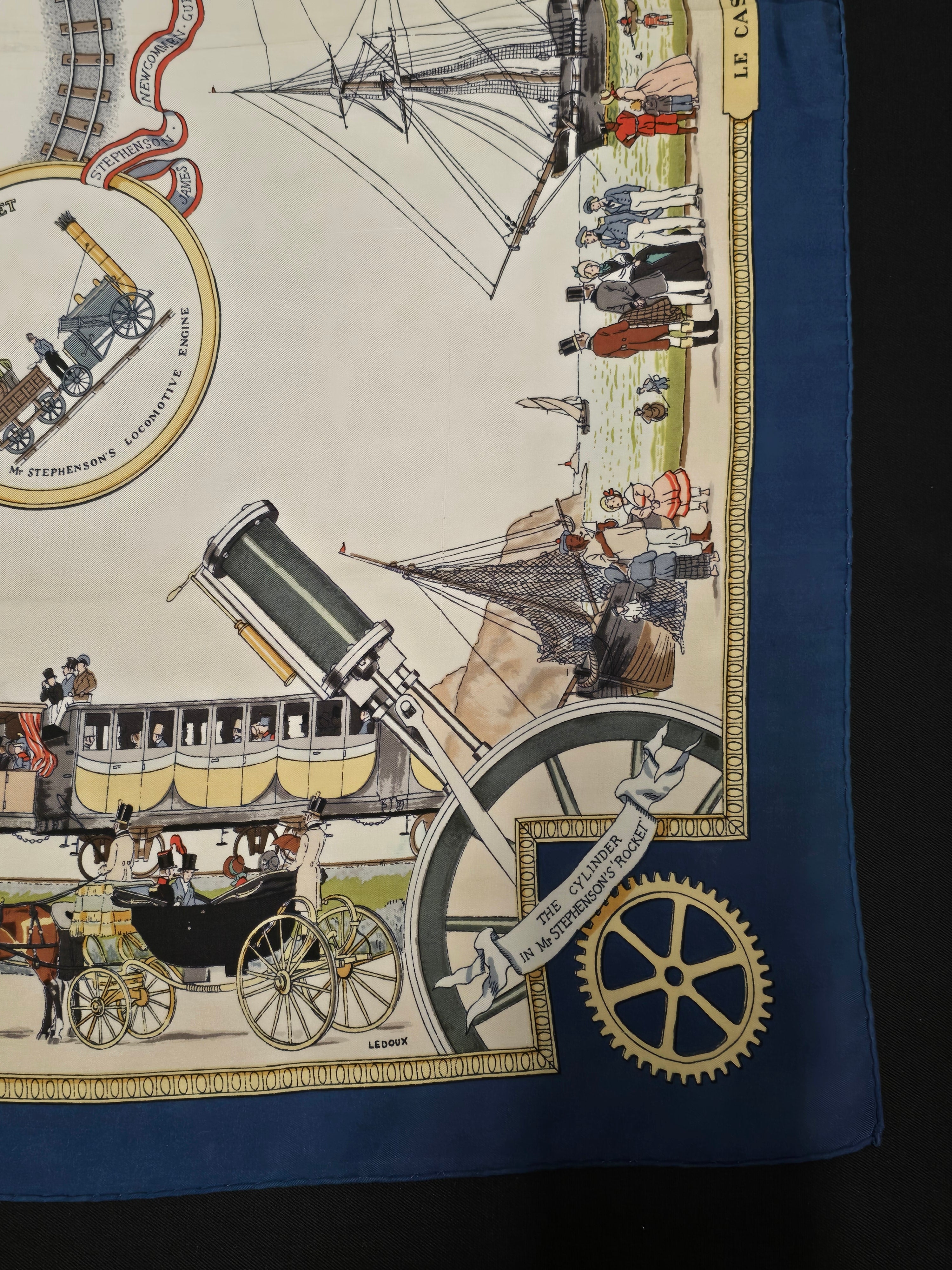 Hermès "les merveilles de la vapeur" carré de soie