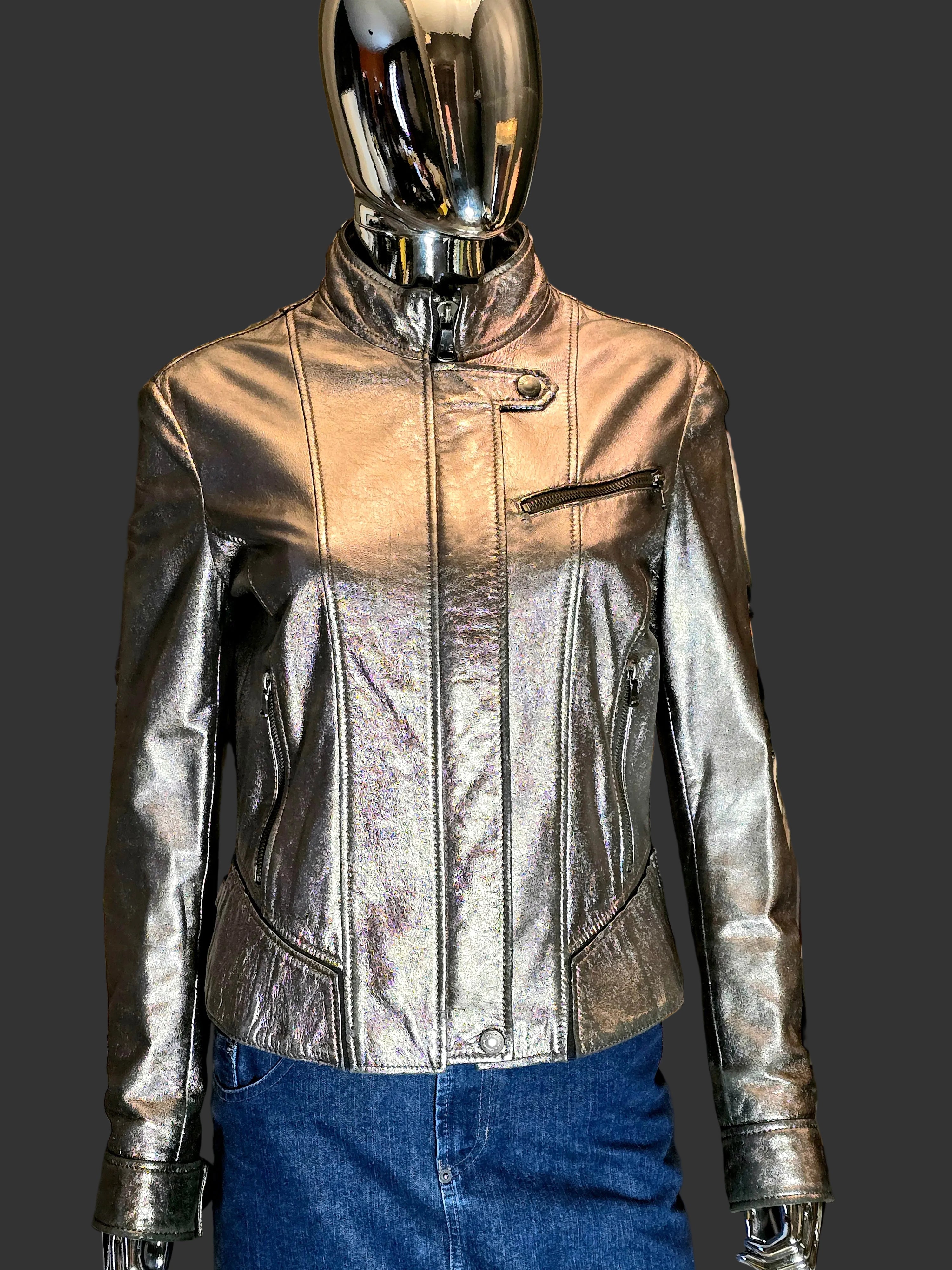 Dolce & Gabanna leather jacket size 40 vintage - L.F Lusso