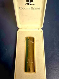 Courrèges Briquet Doré à Facettes Années 80
