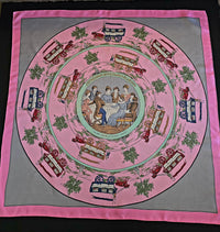 Hermès – Carré de Soie "Jeu des Omnibus et Dames Blanches" 90×90 cm