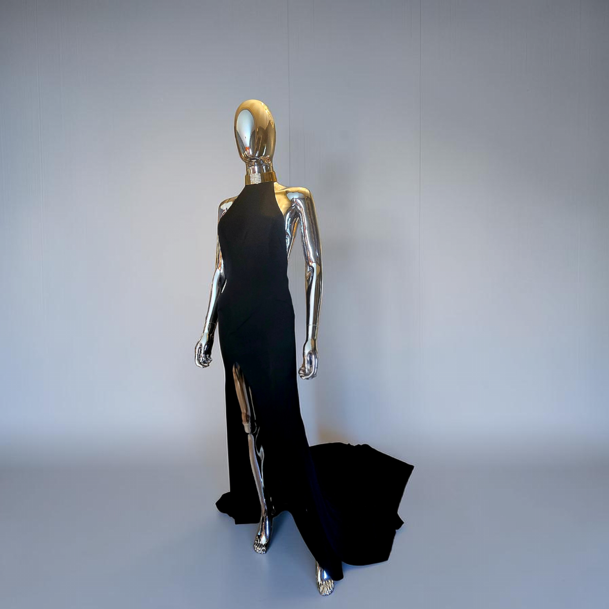 Alexandre Vauthier robe longue noir dos nu bijoux coup or - L.F Lusso