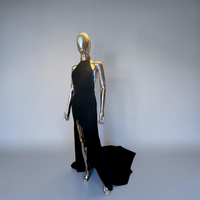 Alexandre Vauthier robe longue noir dos nu bijoux coup or - L.F Lusso