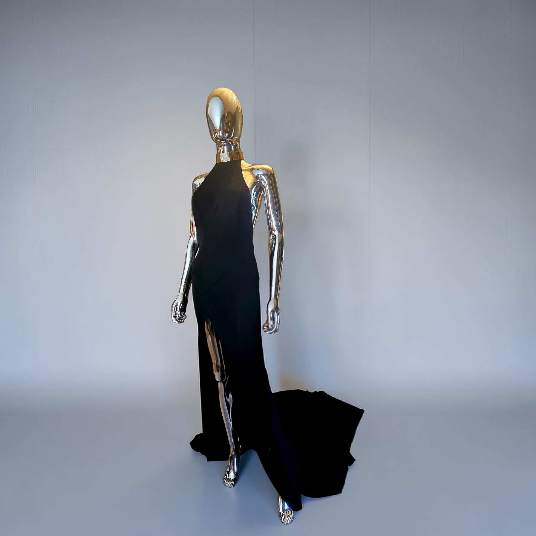 Alexandre Vauthier robe longue noir dos nu bijoux coup or - L.F Lusso