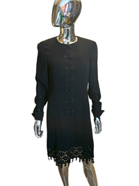 Valentino Miss V Black Asian Inspired Dress Size 38-40
