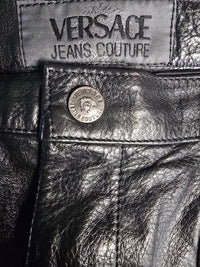 Versace mini jupe cuir noir - L.F Lusso