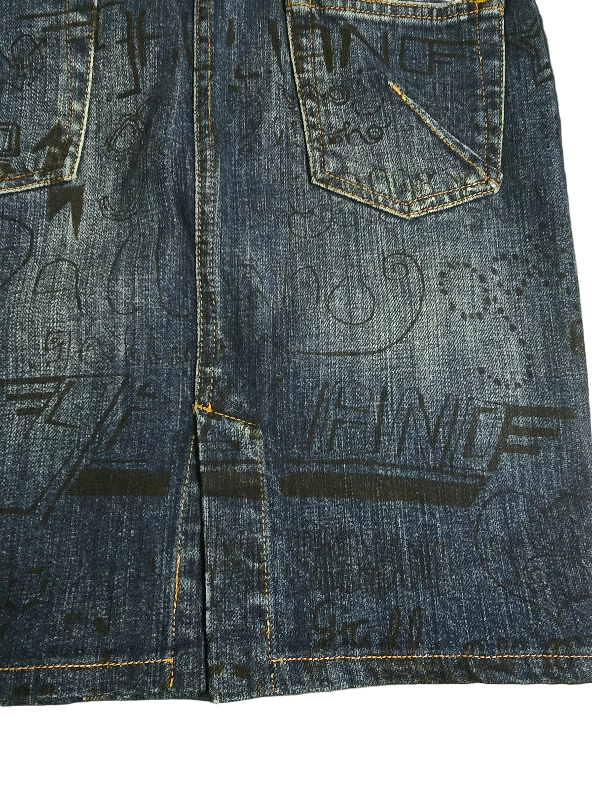 John Galliano Jupe Denim Graffitis T40