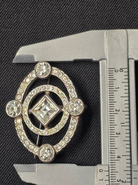 Yves Saint Laurent Broche Argentée & Cristal Années 2000