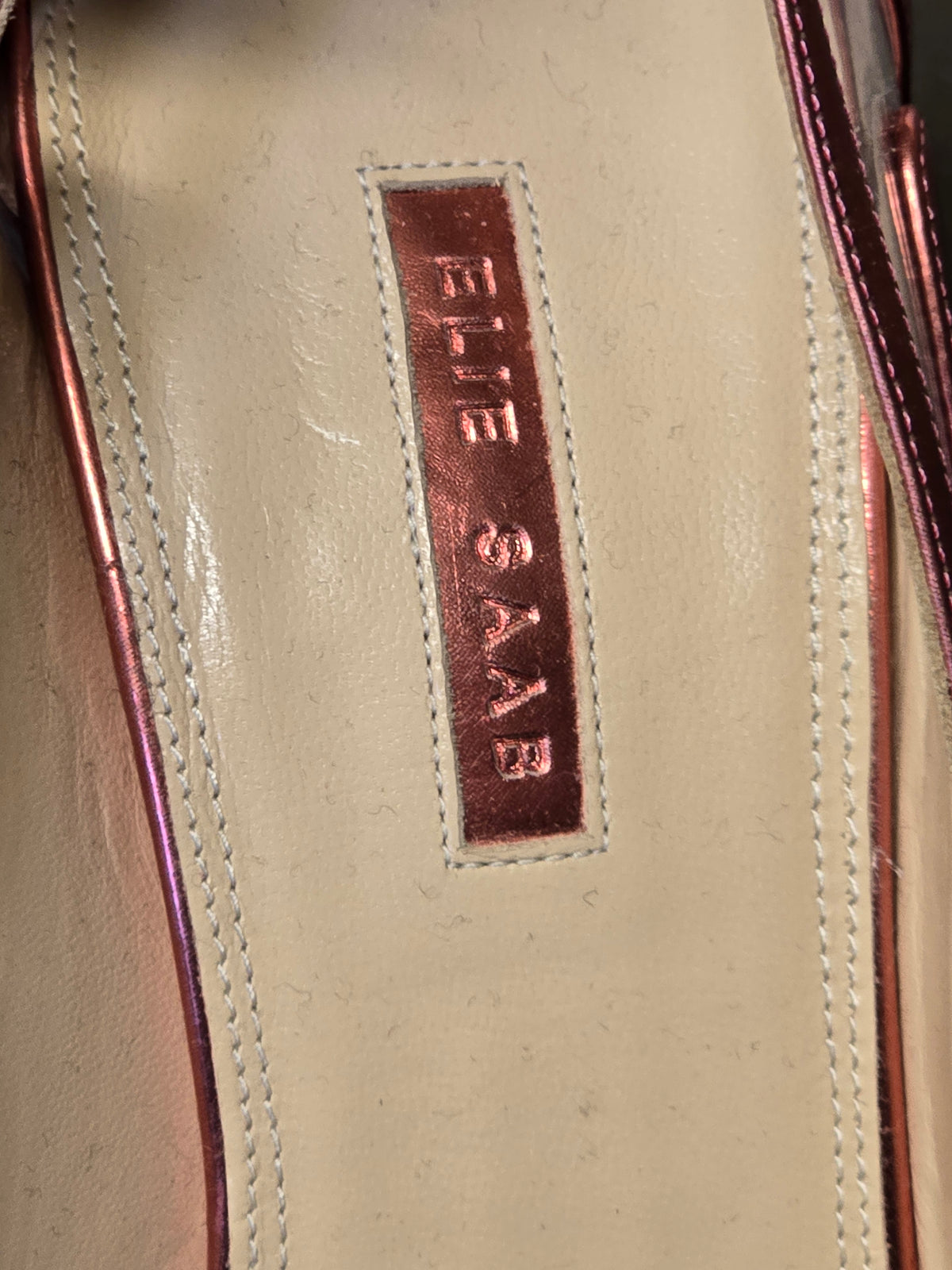 Elie Saab Escarpins Cuir Rose Brillant & Vinyle T39