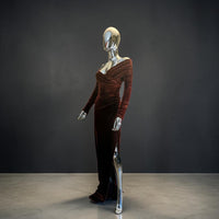 Robe de défilé en velours marron Alexandre Vauthier - L.F Lusso
