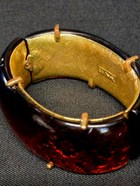 Yves Saint Laurent Parure Bracelet & Clips Oreilles Style Ambre Années 80