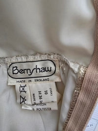 Bernshaw Robe de Soirée Luréx Doré Bustier Plissé T38