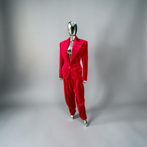 Couture tailleur velours rouge Alexandre Vauthier - L.F lusso